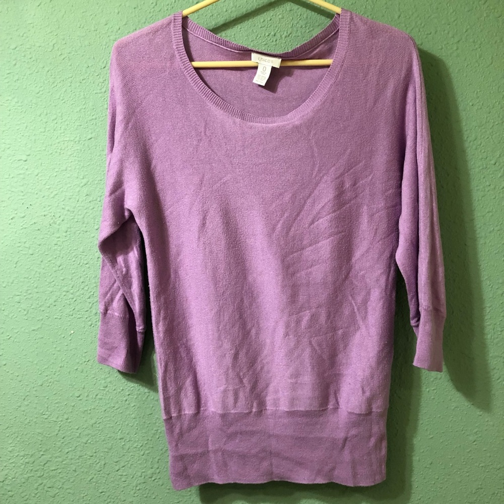 Chico’s pink lightweight sweater 3/4 sleeves